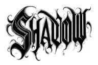 "Shadow" Gothic font tattoo design idea