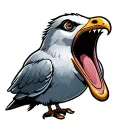 screaming seagull tattoo design idea