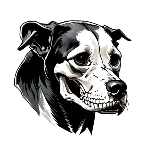Skeleton Dog tattoo design idea