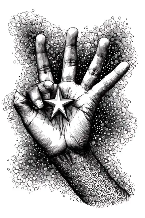star sign language tattoo design idea
