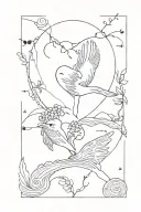 love from a distance relationship tattoo design idea