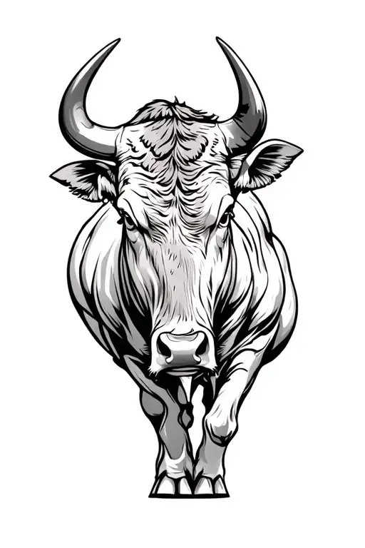 bull versus bulldozer inspired details tattoo design idea
