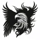 eagle holding Indian warrior tattoo design idea