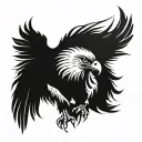 eagle holding Indian warrior tattoo design idea