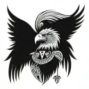 eagle holding Indian warrior tattoo design idea
