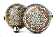motorbike gear shift knob with intricate mandala tattoo design idea