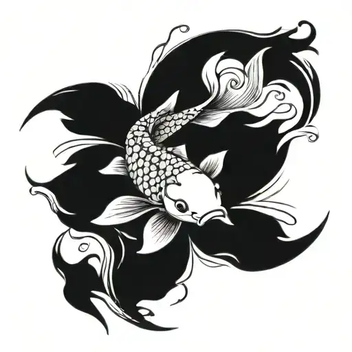 koi fish tattoo for my chest , but not too big tattoo design idea