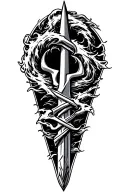 the cracker Grasping Trident Waves tattoo design idea