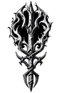 the cracker Grasping Trident Waves tattoo design idea