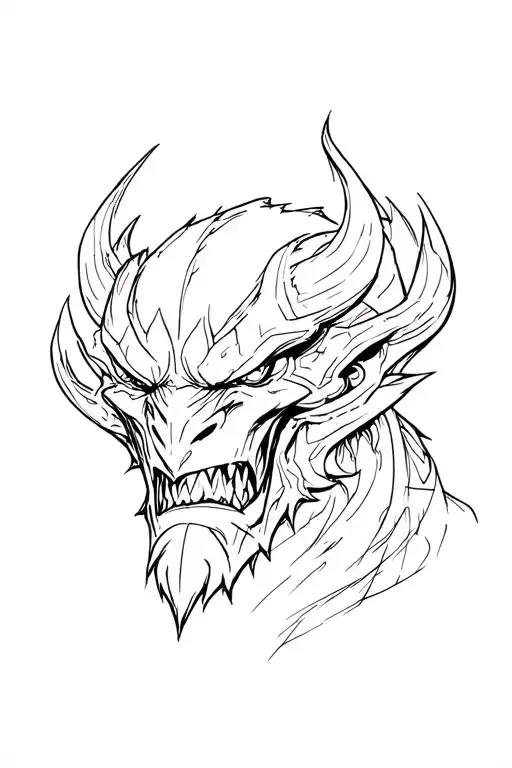 balrog head tattoo design idea