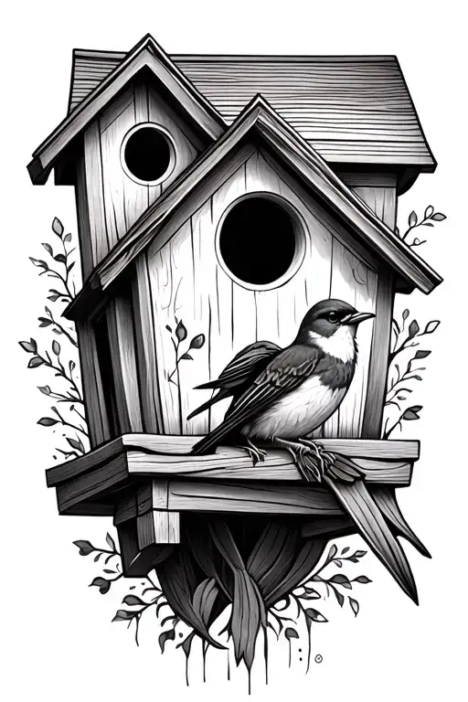 Birdhouse tattoo design idea