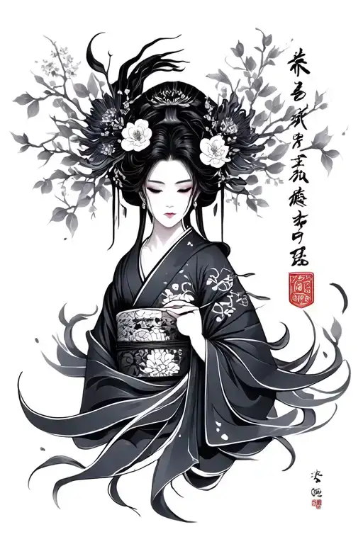 Japanese style - Kiyohime tattoo design idea