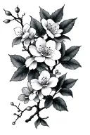 cherry blossoms vine tattoo design idea