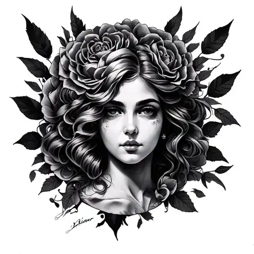 A tattoo of the Rosalia face to Hwcerlo in a buttock tattoo design idea