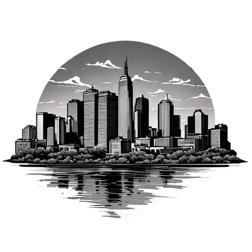 south phoenix city skyline made tattoo design idea