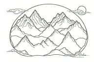 gods blessings be on you in the years a head with a mountain  tattoo design idea