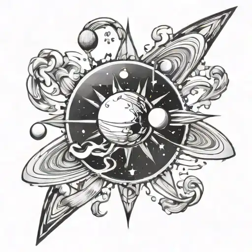 space, willpower, training, spirituality tattoo design idea