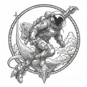 space, willpower, training, spirituality tattoo design idea