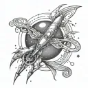 space, willpower, training, spirituality tattoo design idea