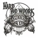 hard work conquers all tattoo design idea