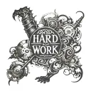 hard work conquers all tattoo design idea