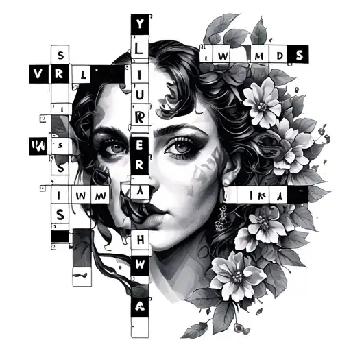 Crossword Puzzle tattoo design idea