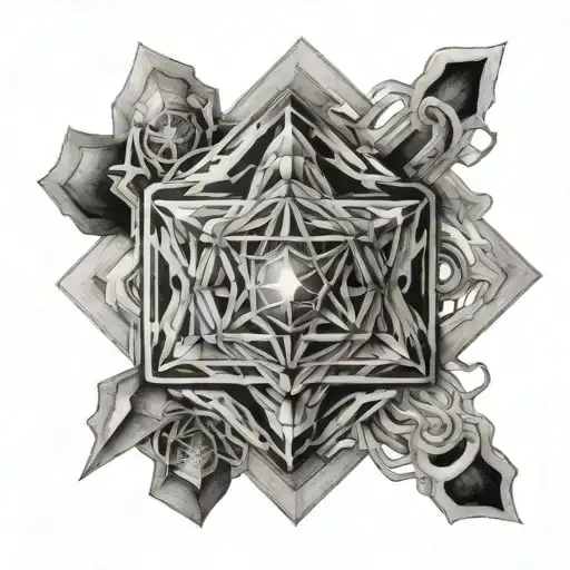 metatrons cube tattoo design idea