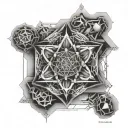metatrons cube tattoo design idea