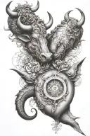taurus and pisces tattoo design idea