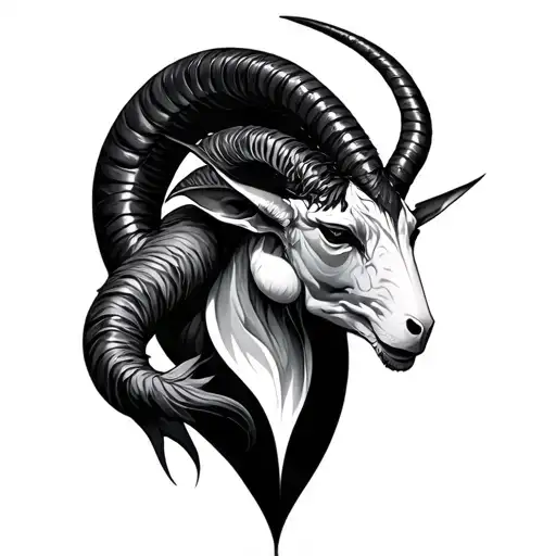 Capricorn and Belial tattoo design idea