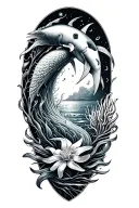 ocean theme sleeve tattoo design idea