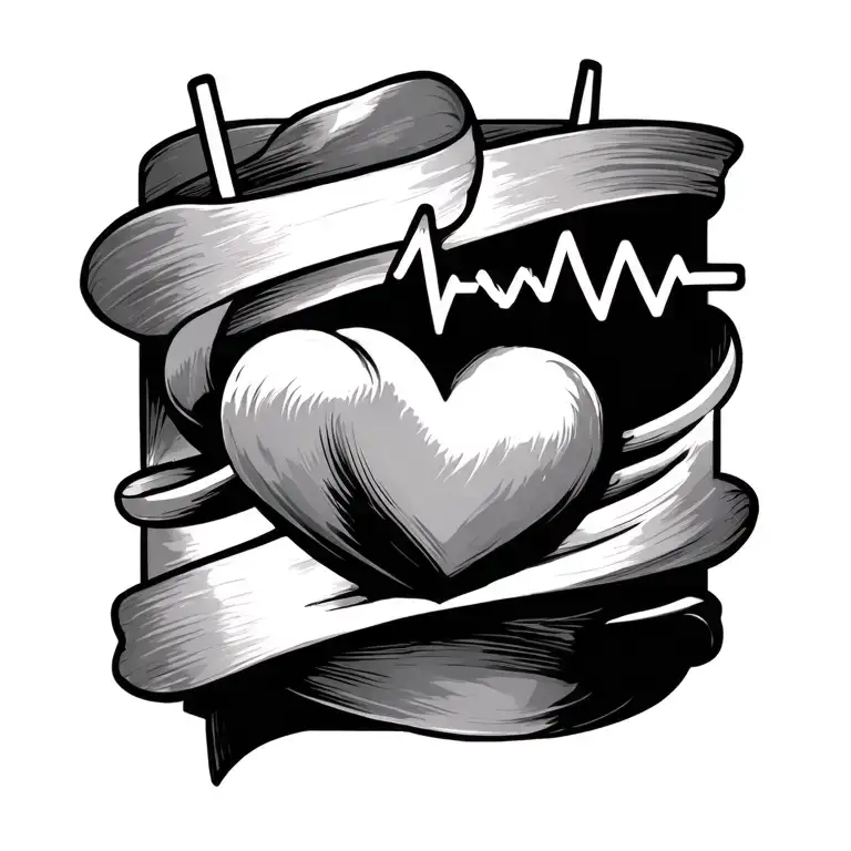 Name Heartbeat tattoo design idea
