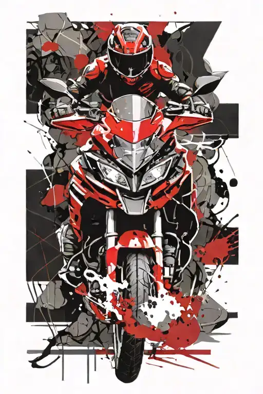 women ducati multistrada lighting storm tattoo design idea