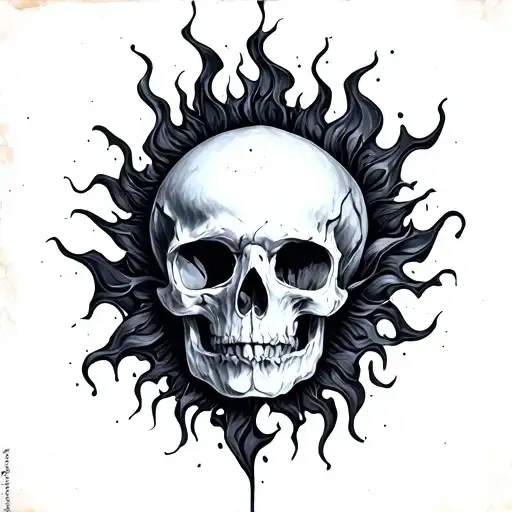 burned piece od paper tattoo design idea