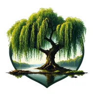 weeping willow tree tattoo design idea