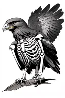 red tailed hawk skeleton tattoo design idea