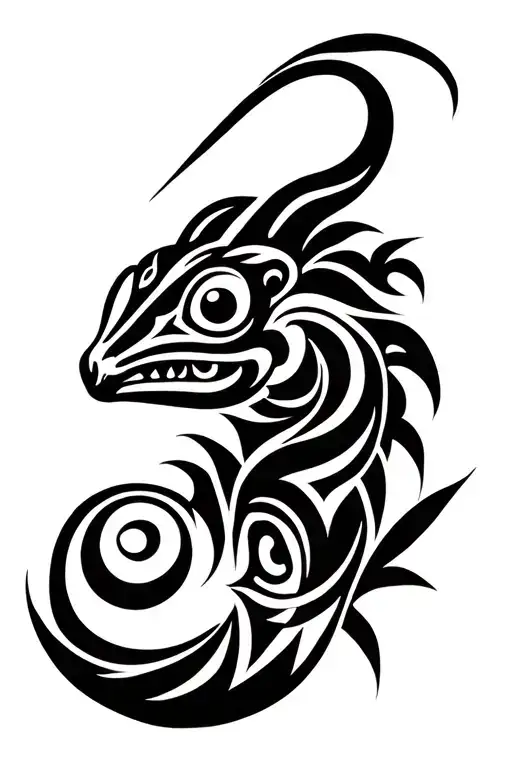 Tattoo tribal chameleon tattoo design idea