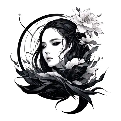 Yin who is painted tattoo design idea