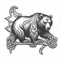 Viking bear runes tattoo design idea