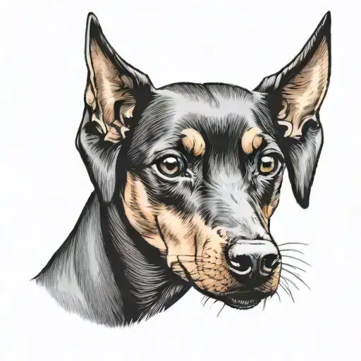 pinscher dog minimalist tattoo tattoo design idea