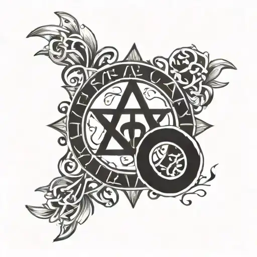 alpha and omega logo tattoo design idea