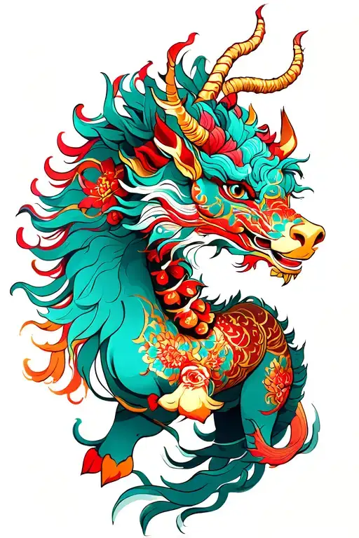 chinese kirin tattoo design idea