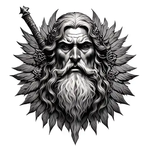 Perun is a gro-farm God in Slavic mythology, the patron saint of the prince and squads in the ancient Russian pagan pantheon. tattoo design idea