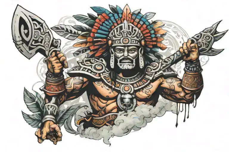 Mayan warrior tattoo design idea
