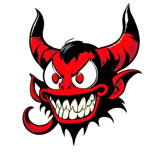 the devil of cuphead game style tattoo design idea