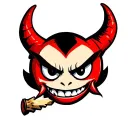 the devil of cuphead game style tattoo design idea
