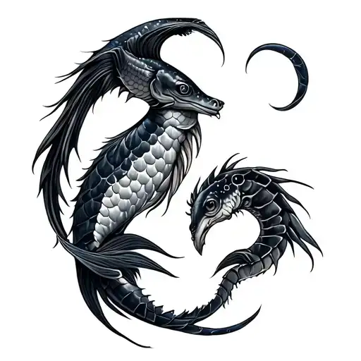 Pisces and Scorpio tattoo design idea