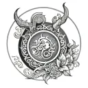 CAPRICORN POLYNESIA CIRCLE tattoo design idea