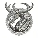 CAPRICORN POLYNESIA CIRCLE tattoo design idea
