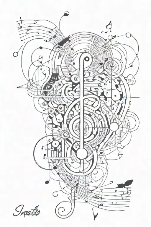 abstract design writing, music, art, love tattoo design idea